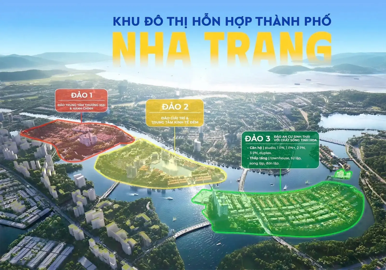 vi tri cac dao sun porta town nha trang
